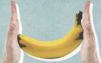 The size of the penis to the example of banana