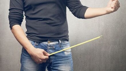 Measuring the penis before growing
