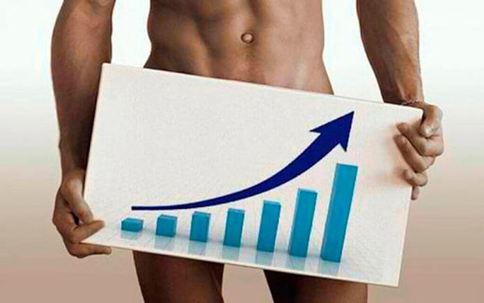 an increase in the thickness of the penis